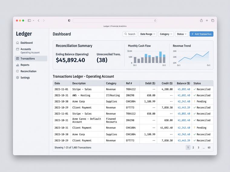 Analytics dashboard interface
